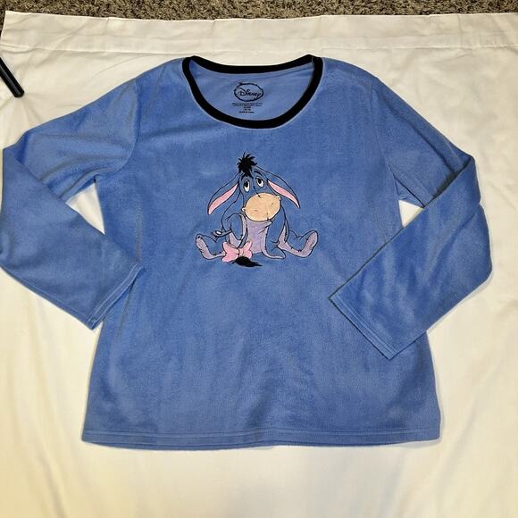 Disney Winnie The Pooh Eeyore Embroidered Fleece 2 pc Womens Pajama Set Size XL - Picture 4 of 13